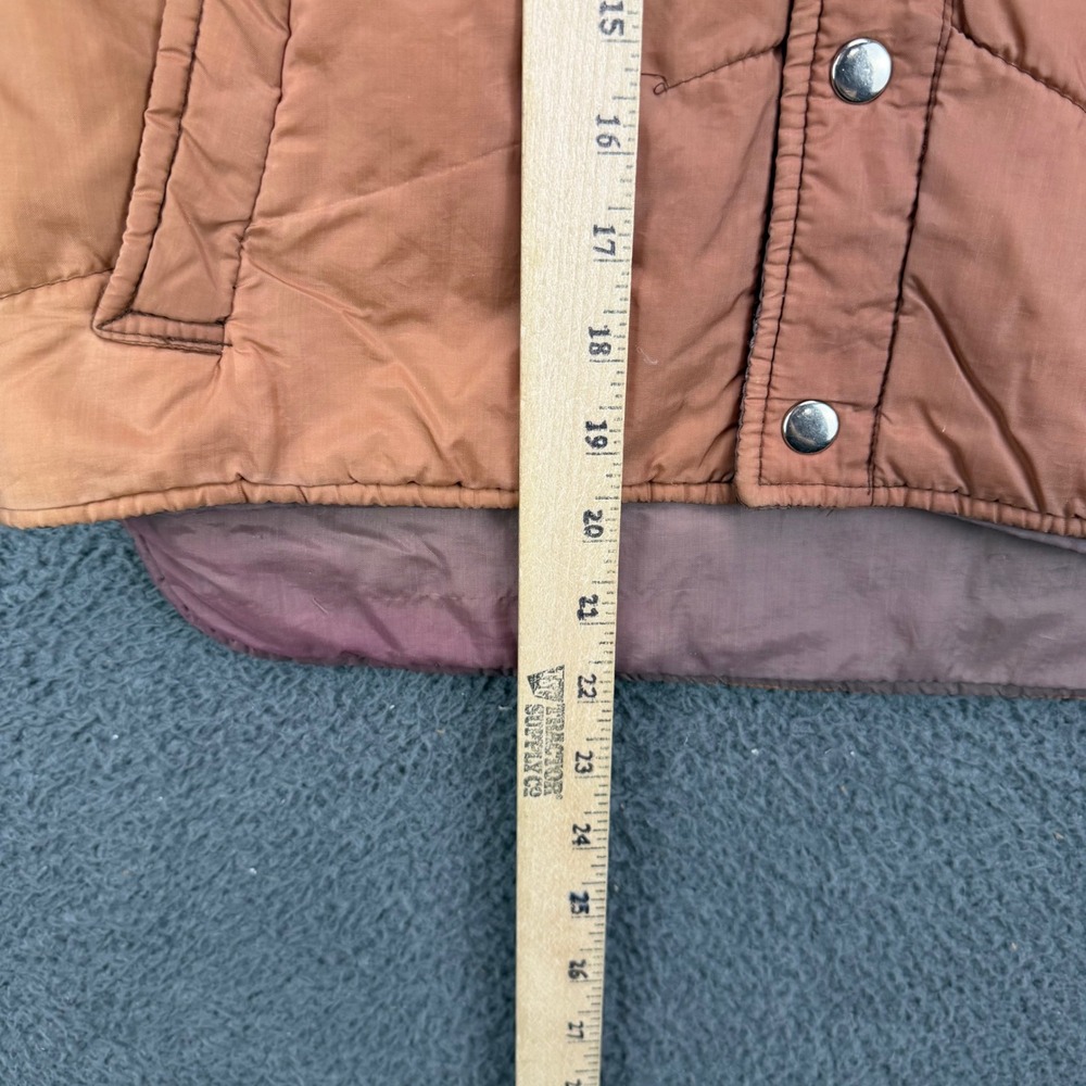 Vintage Sigallo Puffer Vest‎ Brown Tan Colorblock Quilted Retro 70s Womens Large - Picture 4 of 8